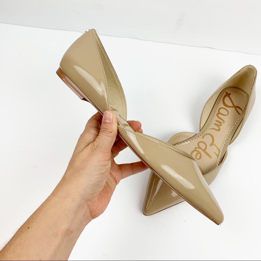 SAM EDELMAN Rodney Nude Patent Leather D’Orsay Flats SIZE 7.5